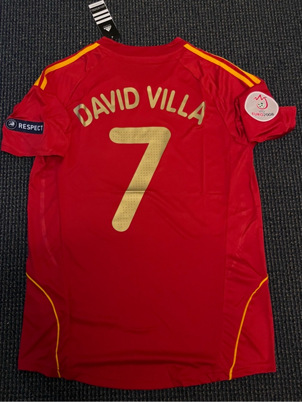 DAVID VILLA 7 SPAIN 2008 WORLD CUP HOME JERSEY ( L)